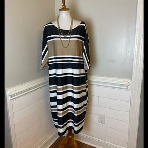 Karin Stevens Pretty Striped Dress 2X FREE SHIP